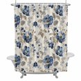thumbnail image 4 of Blue Gray Spring Floral 36x72 Inches Waterproof Shower Curtain, Vintage Botanical Leaf Farmhouse Bath Curtain Set with 12 Hooks Washable Shower Curtains for Bathroom Bathtub Decor, 4 of 8