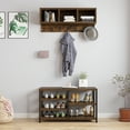 UBesGoo 5Tier Shoe Rack Bench with Coat Rack and 7 Hooks, Entryway Hall Tree with Storage Bench