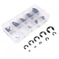 thumbnail image 4 of Kit de circlips con clip en E 120 piezas Kit de circlips con clip en E Anillo de retención abierto Acero al manganeso negro en caja de 1,5‑10 mm, 4 of 8
