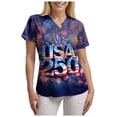 thumbnail image 5 of UngA 250 Anniversary USA Shirt Women 250th T Shirts American Flag Patriotic 250 Years Womans Shirts (Dark Purple,M), 5 of 8