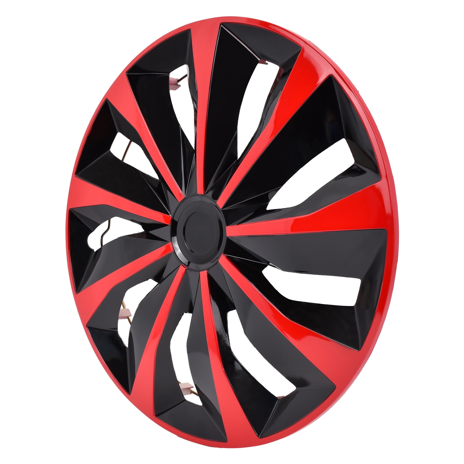 Hex Autoparts Hub Cap 15 inch Set of 4 fits R15 Tire & Steel Full Rim, Snap On Full Hubcaps Wheel Covers Universal for 15" Rims Red Black A-Type