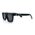 thumbnail image 6 of Locs Retro Beveled Frame Horn Rim Rectangle Gangster Sunglasses Black Burgundy - Black, 6 of 7