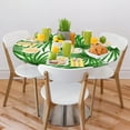 thumbnail image 2 of Summer Round Fitted Tablecloth, Tropical Palm Leaves Elastic Edge Table Cover Wipeable Round Table Cloth for Indoor Outdoor Use Fits Tables up to 40-44inch Diameter, 2 of 6
