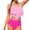 Hot Pink, variant on Girls Swimsuit Bikini Set 2 Piece Bathing Suit Tiered Ruffled Contrast Trim Adjustable Straps Girls Swimwear 7-16Y(Hot Pink,14Y)