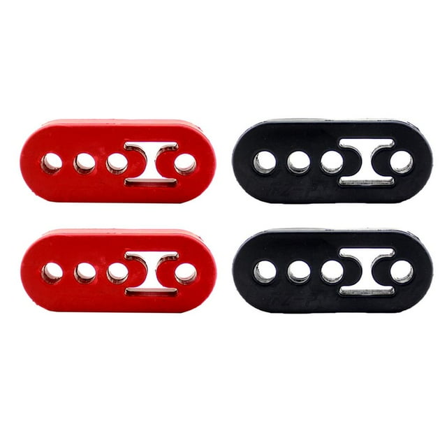 4 Piezas 4 Orificios de Del Coche Suspensión de Goma Montaje en Tubo Soporte de Soporte de Suspensión - Agujero de 12 Mm, Negro Y Rojo