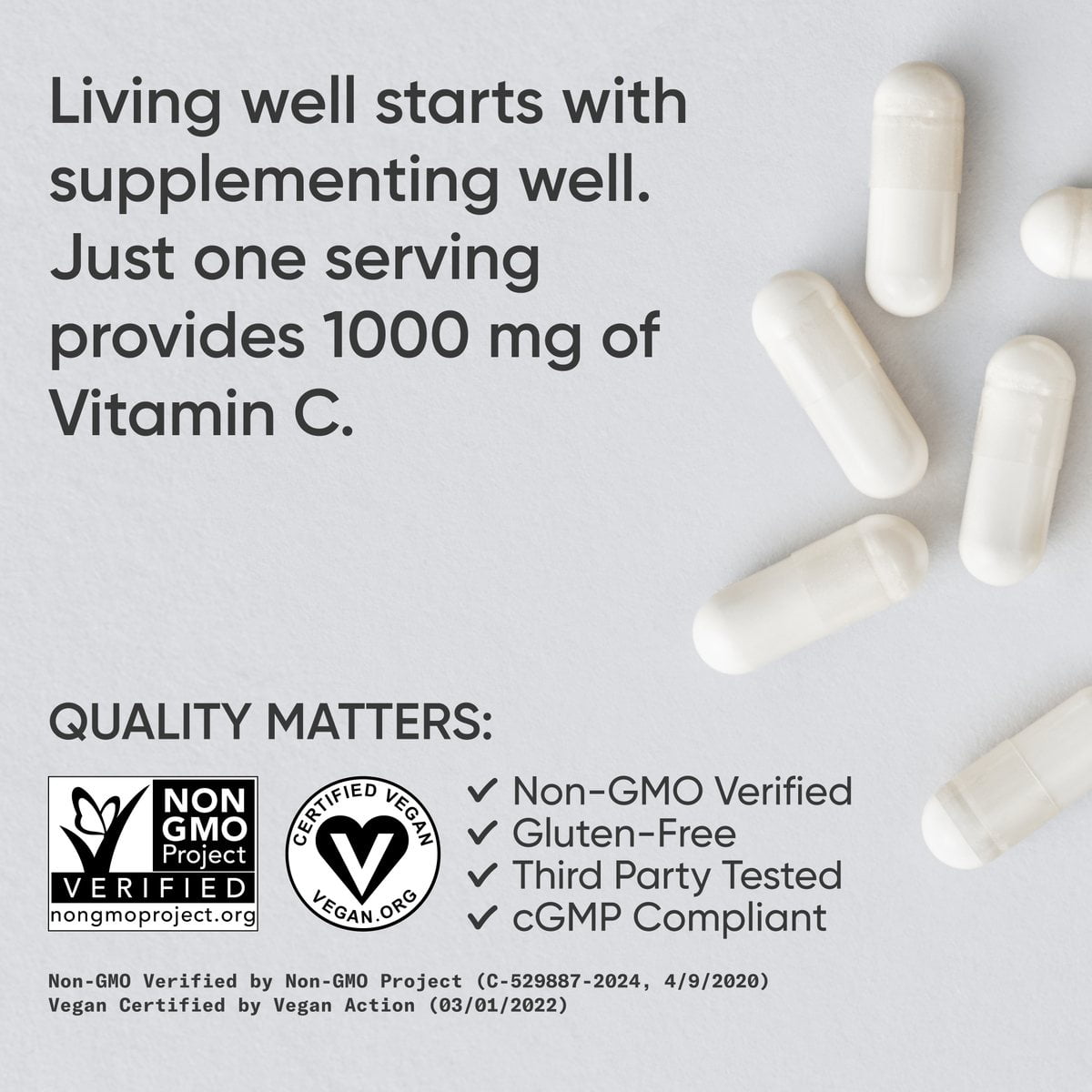 Sports Research® High Potency 1000mg Vitamin C for Immune Support (240 Veggie Capsules)