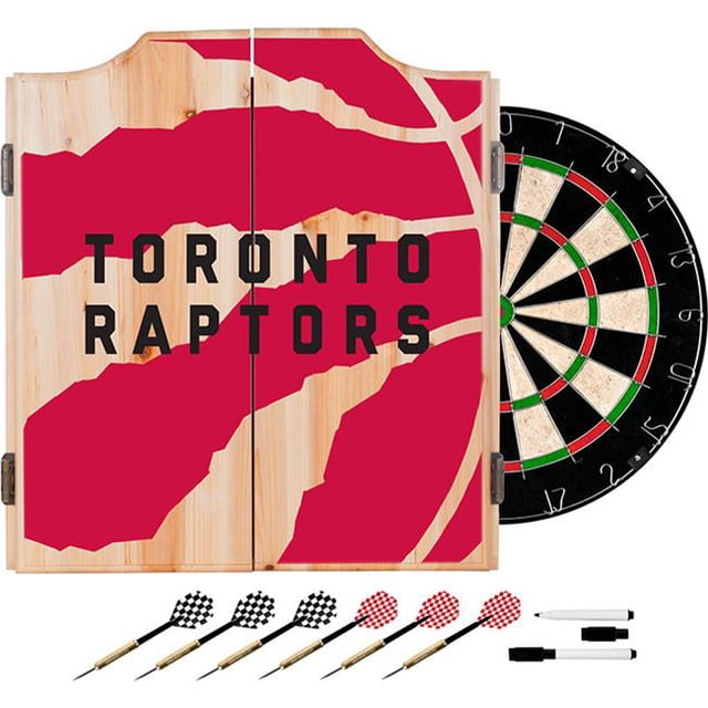 Trademark Global NBA7010-TR2 Toronto Raptors NBA Jeu de Fléchettes avec Fléchettes et Planche Fade