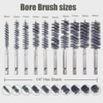thumbnail image 2 of 10 Pack Bore Brush for Drill, Stainless Steel Bore Brush Drill, Stainless Steel Bore Cleaning Brush Set 1/4 Inch Hex Shank for Power Drill Impact Driver, 2 of 5