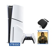 PlayStation 5 Slim Disc 2TB SSD Edition Bundle with Death Stranding Director’s Cut and Controller Case - PS5, White