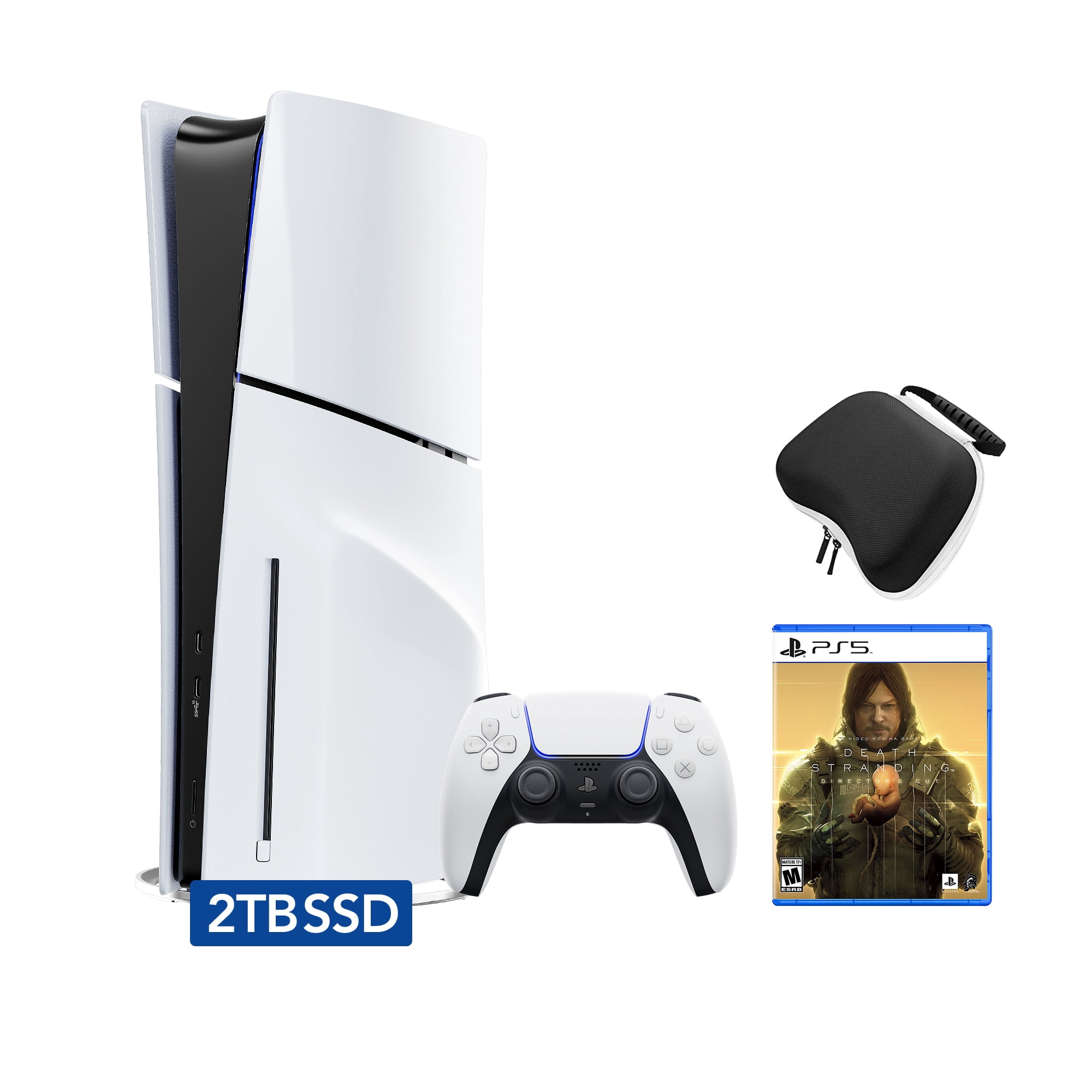 PlayStation 5 Slim Disc 2TB SSD Edition Bundle with Death Stranding Director’s Cut and Controller Case - PS5, White