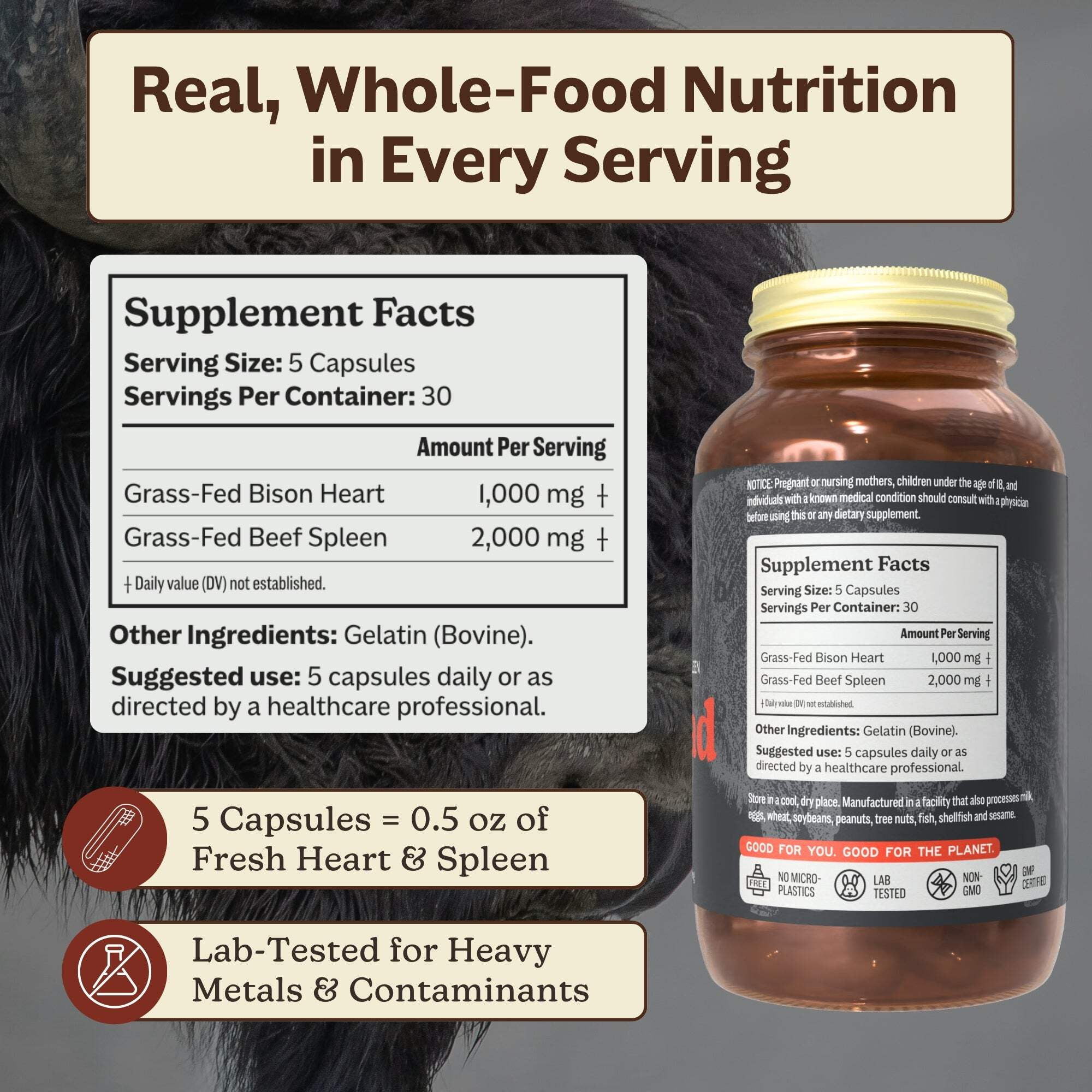 Ironclad - Bison Heart & Beef Liver Iron Support Supplement
