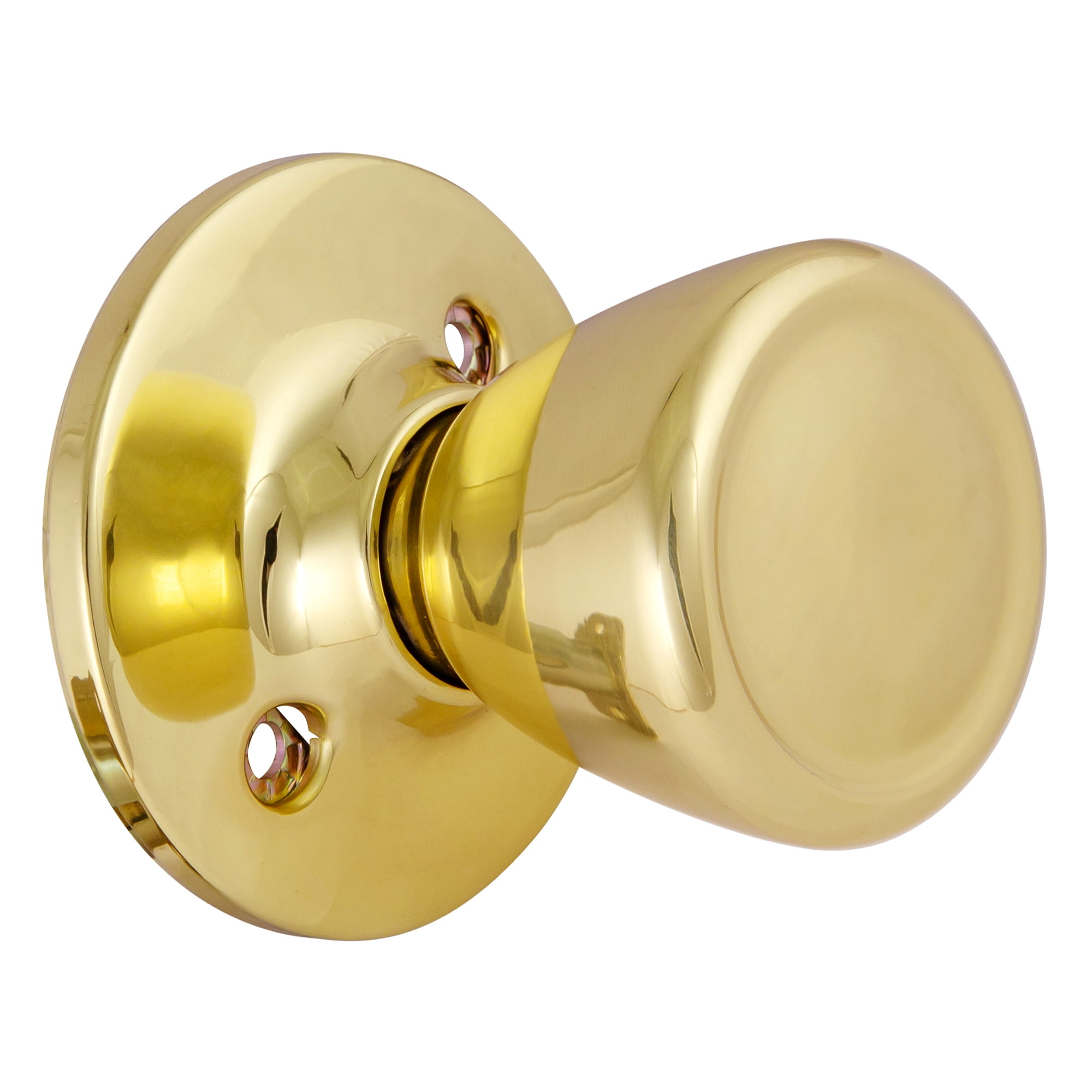home improvement direct Passage Door Knobs for Hallway and Closet Door,  Keyless Non-Locking Interior Door Knob Handle in Polished Brass
