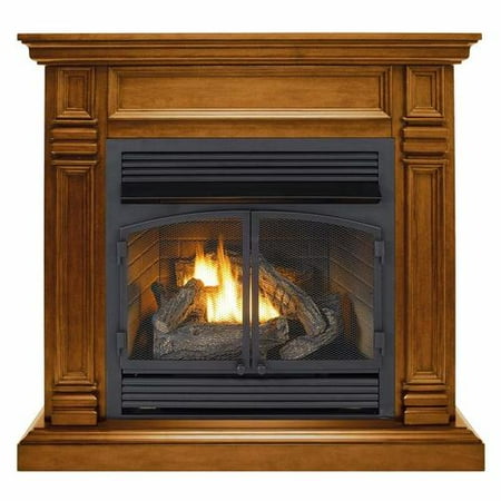 Ventless Gas Fireplace Corner Unit Duluth Forge Dual Fuel Ventless Fireplace - 32,000 BTU, Remote Control, Apple Spice Finish ()