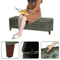 thumbnail image 5 of Adeco  50" Bonded Leather Storage Ottoman Bench Dark Green Faux Leather,Bonded Leather Large Americana,Modern & Contemporary Faux Leather, 5 of 5