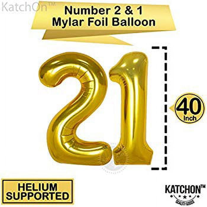  21 Balloon Number 40 Inch Black Number 21 Balloons