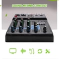thumbnail image 4 of Portable Audio Mixer Professional 4 Channel Bluetooth Mixer DJ Console with Reverb Effect for Karaoke USB Live Stage KTV, 4 of 5