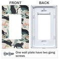 thumbnail image 3 of Yayeee Rocker Switch Wall Plate 3-Gang 6.5"x4.6" Home Decorative Outlet Cover, Black Floral Cat Pattern, 3 of 6