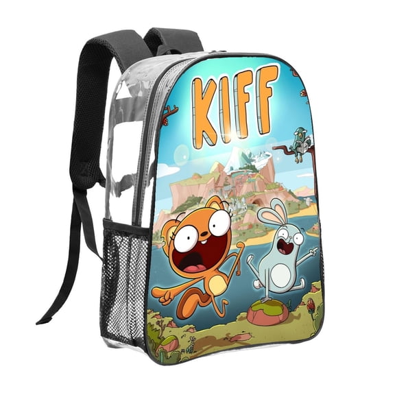 Kiff Pattern Transparent Backpack Lightweight And fashionable Showcasing Personality And Leading The Trend