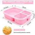 thumbnail image 2 of 4 PCS Bento Lunch Box,3 Compartment Meal Prep Lunch Containers,Leak Proof Bento Box Adult Lunch Box,BPA Free Plastic Reusable Food Storage Container with lid,Microwave/Freezer/Dishwasher Safe, 2 of 7