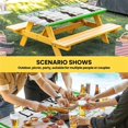 thumbnail image 6 of St. Patrick's Day Table Cloths for 4 Foot Rectangle Tables, Spring Lucky Hats Dogs Grass Strip Wood Patio Waterproof Elastic Fitted Tablecloths, Washable Rectangular Table Cover for Camping, 6 of 8