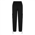 thumbnail image 4 of IROINNID Discount Women's Pants Cargo Pants High Waist Drawstring Solid Loose Fit Versatile Pants,Black, 4 of 6