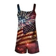 thumbnail image 6 of BLTIBY Womens Summer Suspender Shorts Overalls Independence Day Patriotic Printed Romper with Pockets 2025 Trendy Versatile Playsuit Multicolor S, 6 of 7