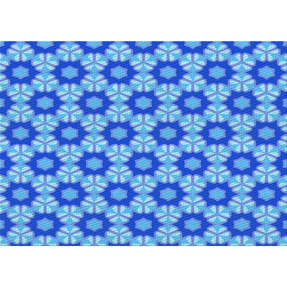 Ahgly Company Machine Washable Indoor Rectangle Transitional Blue Diamond Blue Area Rugs, 5' x 8'