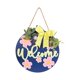 thumbnail image 1 of Letrero colgante de madera de bienvenida de primavera, decoración de porche con lazo, colgador de puerta de madera rústica para cafetería, hogar y, 1 of 7