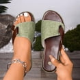 thumbnail image 1 of Fankiway Women's Wedge Slide Sandals Strap Non-Slip Comfortable Open Toe Beach Slippers Summer Plus Size Green 8.5, 1 of 9