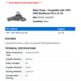thumbnail image 2 of Water Pump - Compatible with 1999 - 2005 Workhorse P42 6.5L V8 2000 2001 2002 2003 2004, 2 of 2