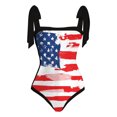thumbnail image 3 of VBVC Womens One-Piece Bikini Lace Up Independence Day Print Swimsuit Long Skirt Two-Piece Sets Swimwear, 3 of 6