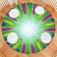 thumbnail image 2 of Colorful Tie Dye Burst Pattern Round Fitted Tablecloth with Elastic Edge,Dining Table Cover Waterproof,Outdoor Round Tablecloth for Camping,Dining,Indoor and Outdoor, 2 of 7