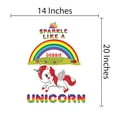 thumbnail image 3 of RAINBOW UNICORN - Sparkle Like A Unicorn - Removable Kids Girls Nursery Bedroom Wall Lettering Art Decoration Rainbow Unicorn Ants & Bugs Design Vinyl Adhesive Home Wall Decal Sticker 14" x 20", 3 of 3