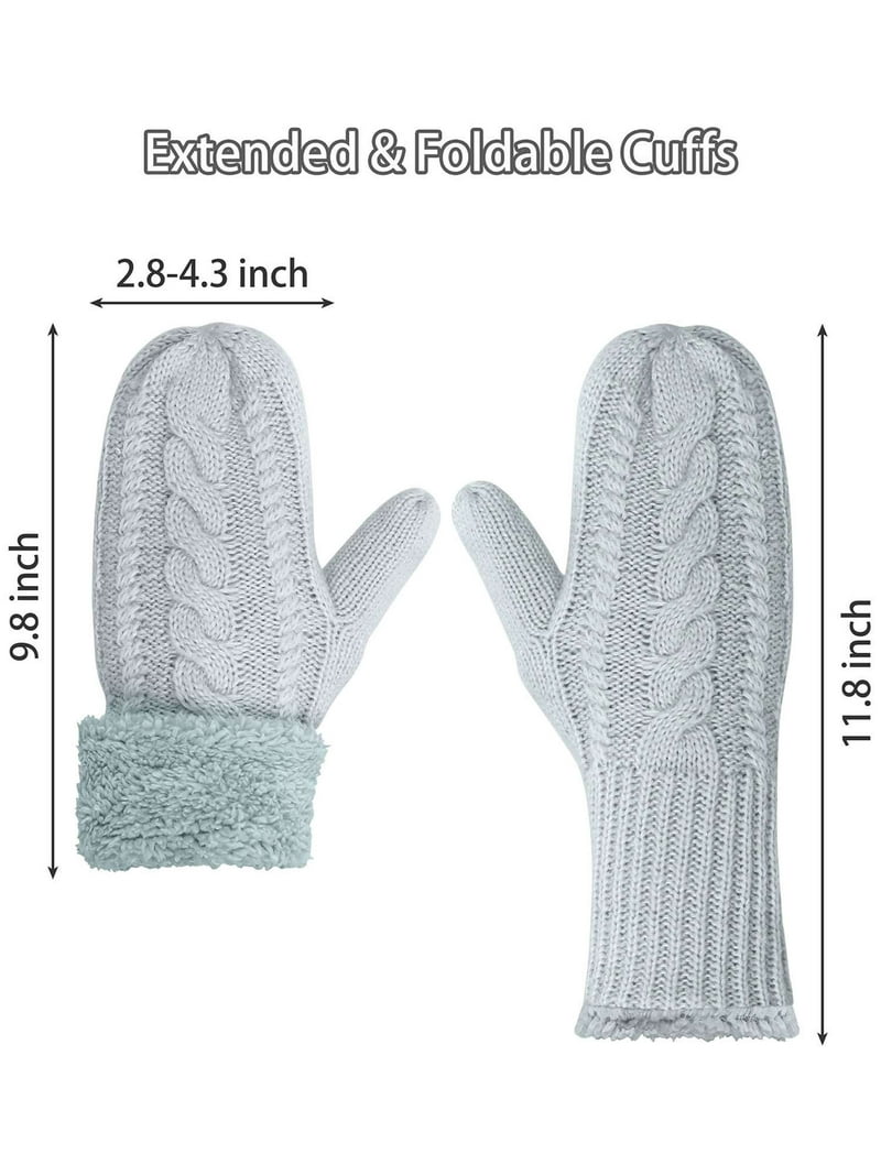 BadPiggies Women's Winter Gloves Warm Lining Mittens, Cozy Knit