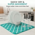 thumbnail image 6 of Bambusi Microfiber Dish Drying Mat for Kitchen Counter, Reversible Dish Drainer Mat, 18 x 14 Inch Teal Green, 6 of 11