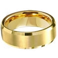 thumbnail image 2 of Tungsten Wedding Band Ring 8mm Men's Engagement Gold with Brushed Center Comfort Fit, 2 of 4