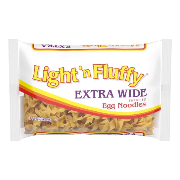 Light 'n Fluffy Extra Wide Egg Noodle Pasta, Thick, Hearty Noodles for Stroganoff, Casseroles & Soups