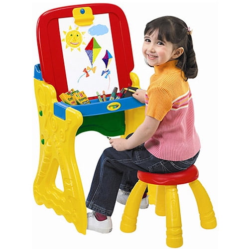 Crayola Play N Fold 2 In 1 Art Studio Easel Desk With Stool
