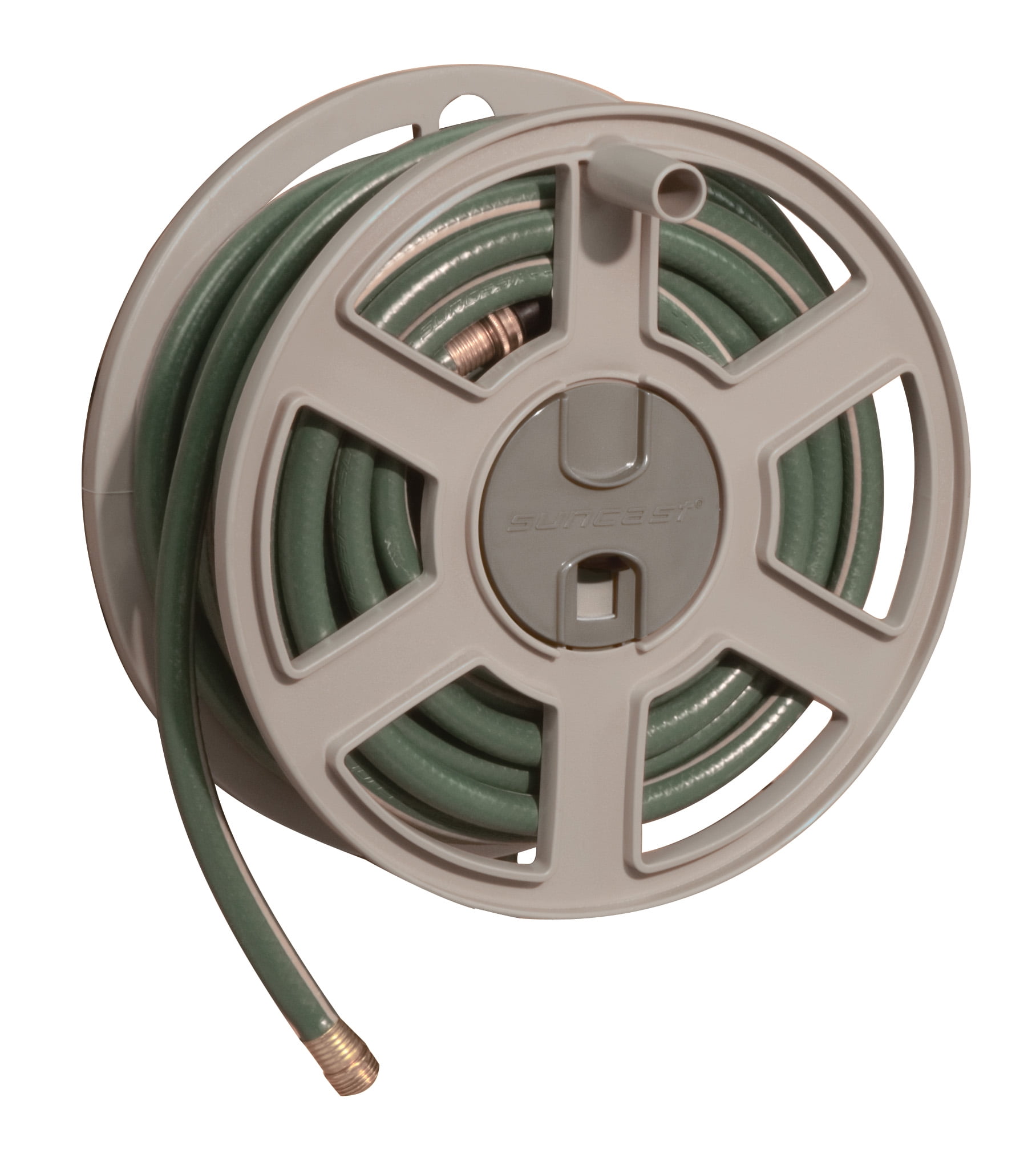 Suncast 100 ft. Sidewinder® Mounted Resin Hose Reel, Taupe - Walmart.com