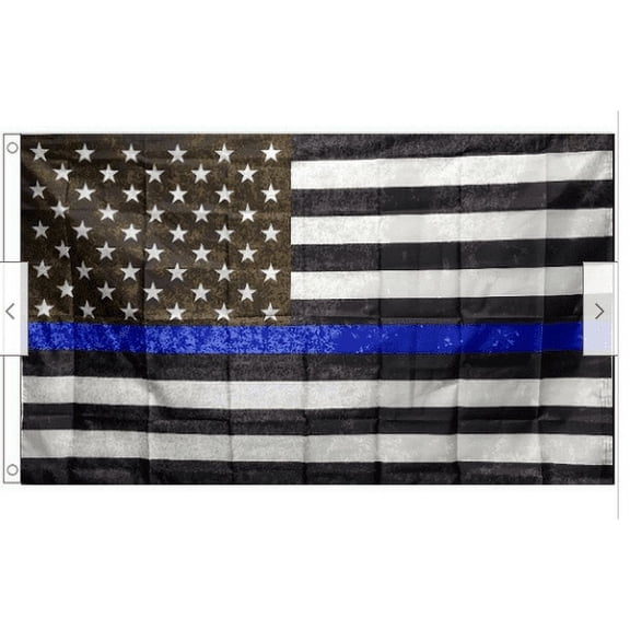 Thin Blue Line USA Distrssed Memorial Flag 3x5 Police Lives Matter Banner