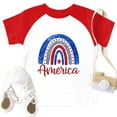 thumbnail image 3 of XADYUY American Flag Shirts for Girls Kids American Flag Rainbow Print Patriotic Tops 4th Of July Tee Shirts Crewneck Raglan Sleeve Shirts Funny Independent Day Tshirt 5-6 Years,Red, 3 of 5