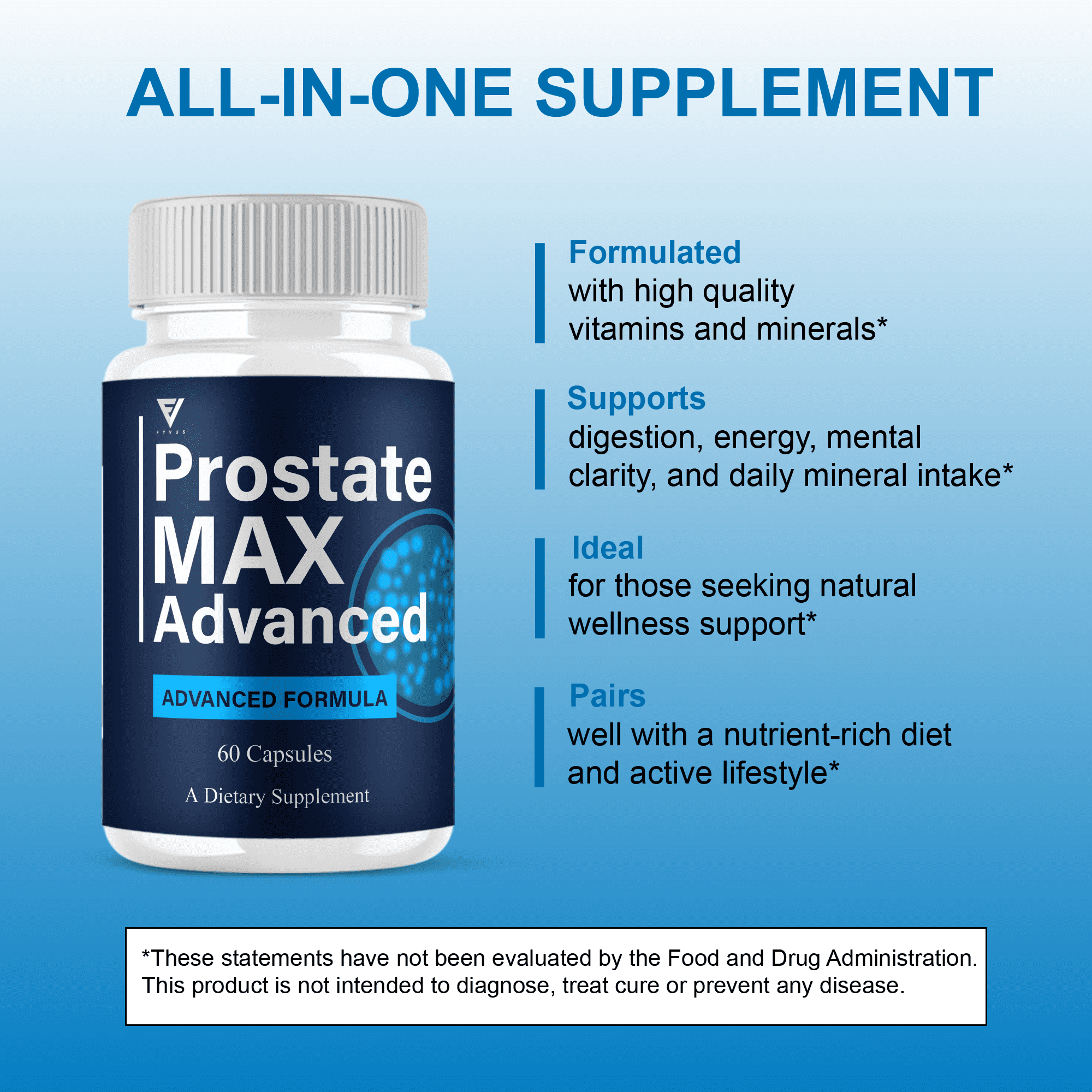(3 Pack) Prostate Max Advanced Capsules, ProstateMax Daily Formula and Overall Health Pills (180 Capsules)
