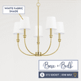 thumbnail image 5 of Prominence Home Billet Brushed Gold 5-Light Chandelier with Fabric Shades, 5 of 14