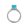 thumbnail image 4 of 14K White Gold 5.20 ctw Blue Topaz Ring with Diamonds Bridge Channel set Princess, 4 of 7