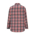 thumbnail image 5 of Women's Flannel Shirts Casual Button Down Plaid Shirt Jacket Fall Winter Loose Long Sleeve Fleece Shacket Fashion Leisure Outfits with Pockets, 5 of 6