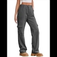thumbnail image 1 of Pantalones Cargo de Cintura Alta para Mujer, Pantalones Casuales de Pierna con 6 Bolsillos. Gris L, 1 of 8