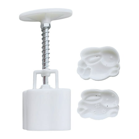 

HeroNeo Plastic Mooncake Mold 50g Bunny Stamp Biscuit Cookie Cutter Hand Pressure Mould DIY Fondant Baking Tool Mid-Autumn Festival