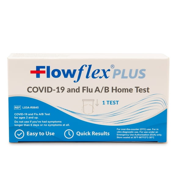 Flowflex® Plus COVID-19 and Flu A/B Home Test - (1 Pack) Flu A&B 3-in-1 Antigen Rapid Test, FDA Authorized