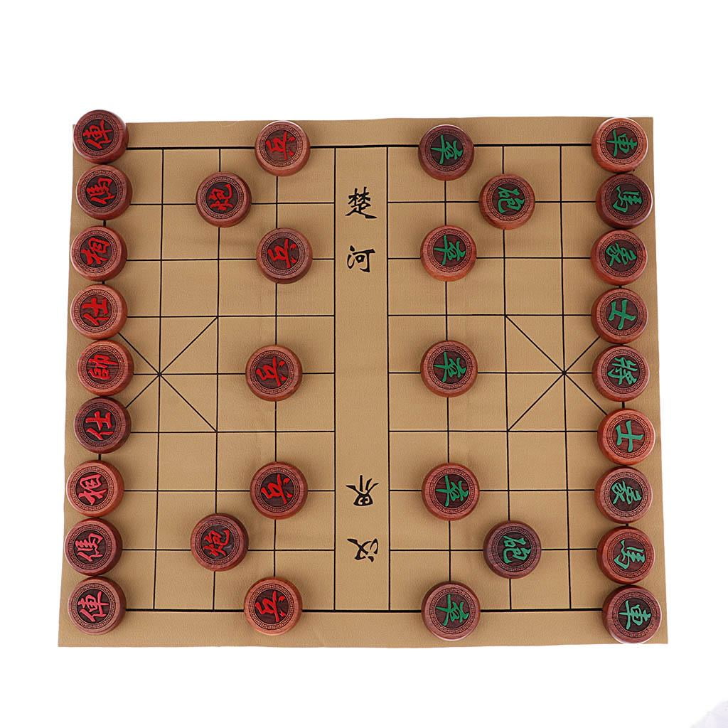 LeeQinersw High-end Rosewood Chinese Chess Set Classic Board Home Game with PU Wrapped Case