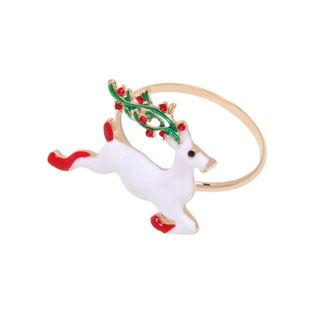 

AIMAOMI Christmas Napkin Rings Holders Christmas Napkin Holder Deer Merry Christmas Santa Hat Red Bow Christmas Tree Napkin For Dinner Party Table Decorations H